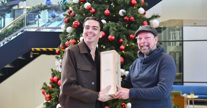Yves Berendse en 100% NL-dj Colin Banks (foto 100% NL/Naomi van Verseveld)